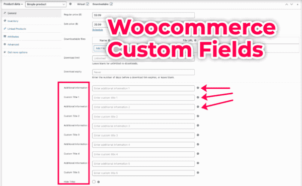 Woocomerce Custom flieds description edit plugin