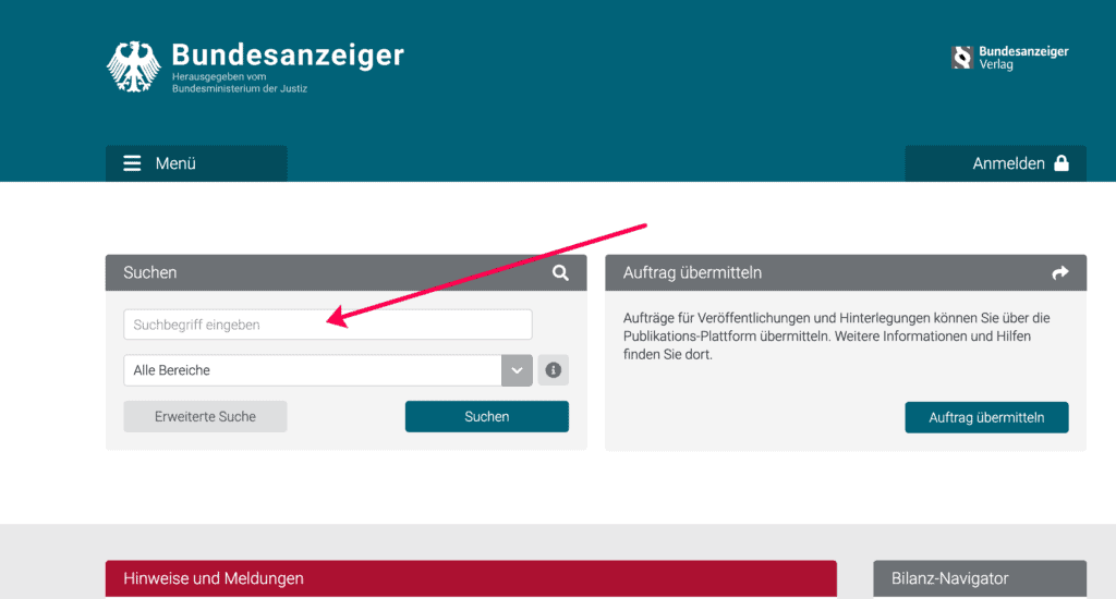 Umsätze einsehen Suche